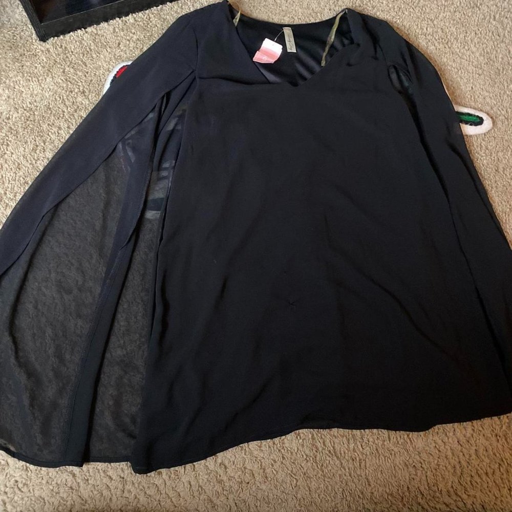 LOVE CULTURE BLACK CAPE DRESS